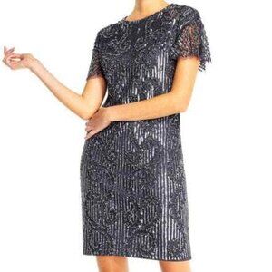 SALE Aidan Mattox MD1E204348 Cocktail Dress Gray Size 16